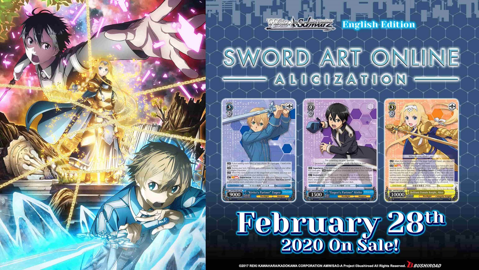 Sword Art Online -Alicization- Coming to Weiss Schwarz on February 28th