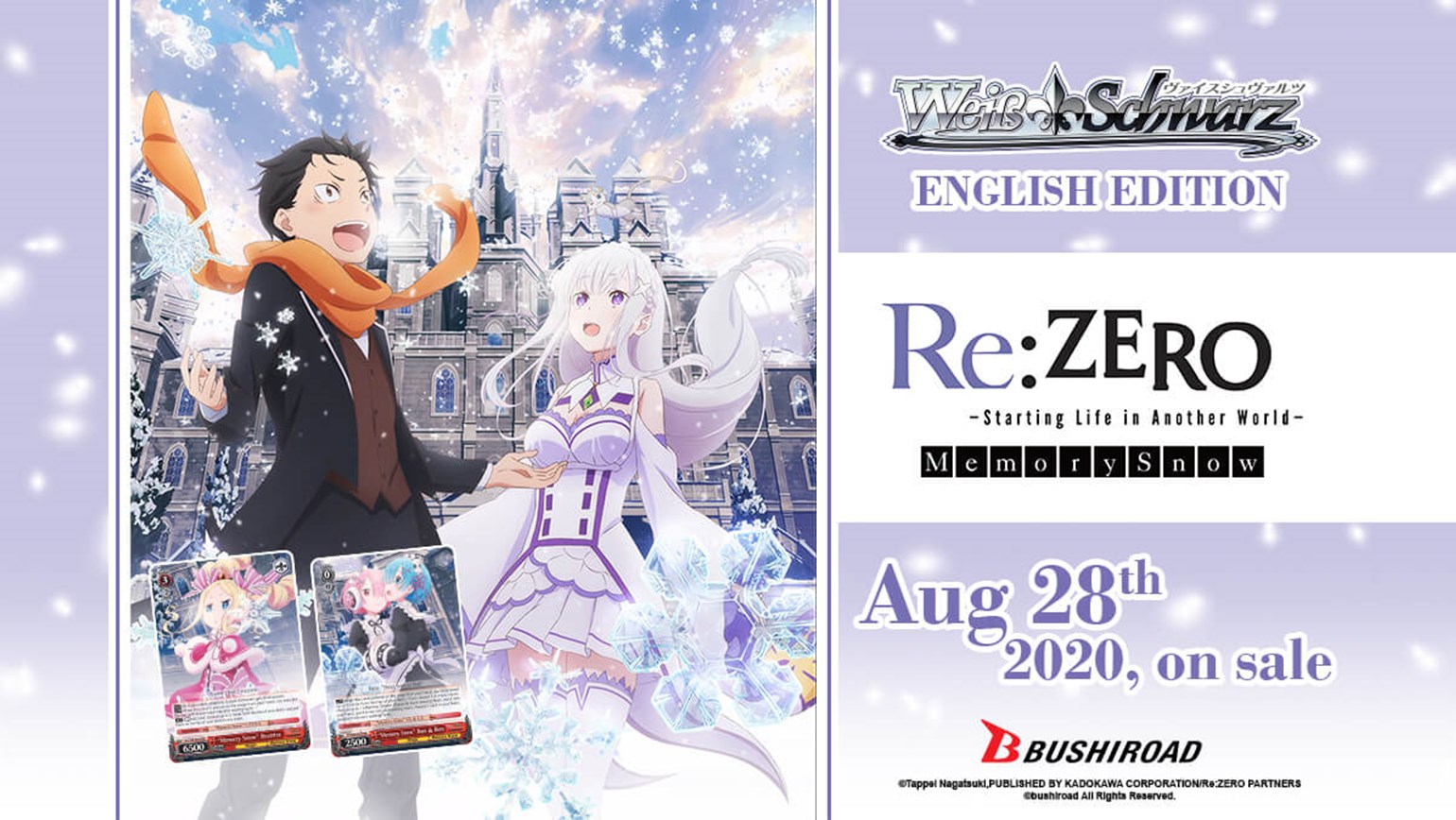 Weiss Schwarz: Booster Pack Re:ZERO -Starting Life in Another World- Memory Snow On Sale August 28th!