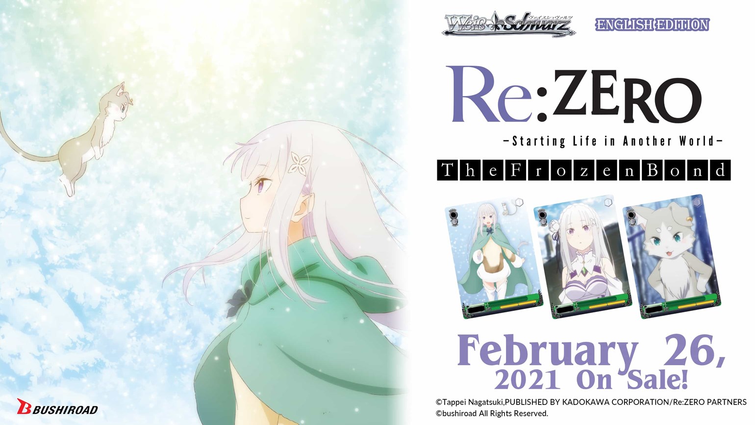 Weiss Schwarz: Re:ZERO -Starting Life in Another World- The Frozen Bond On Sale February 26th!