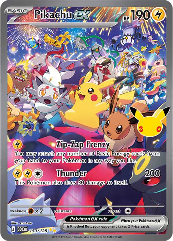 30th Celebration Quick Facts - Pikachu ex Night