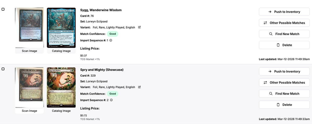 Comparing scans with Scan & Identify
