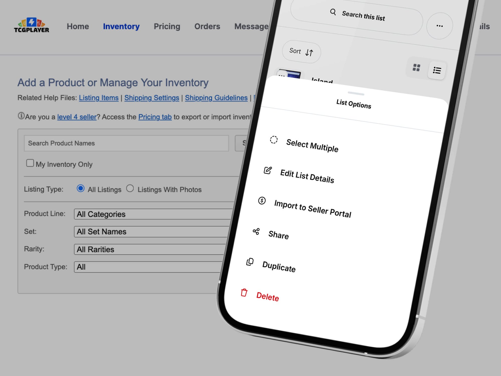 Image of uploading inventory to Seller Portal
