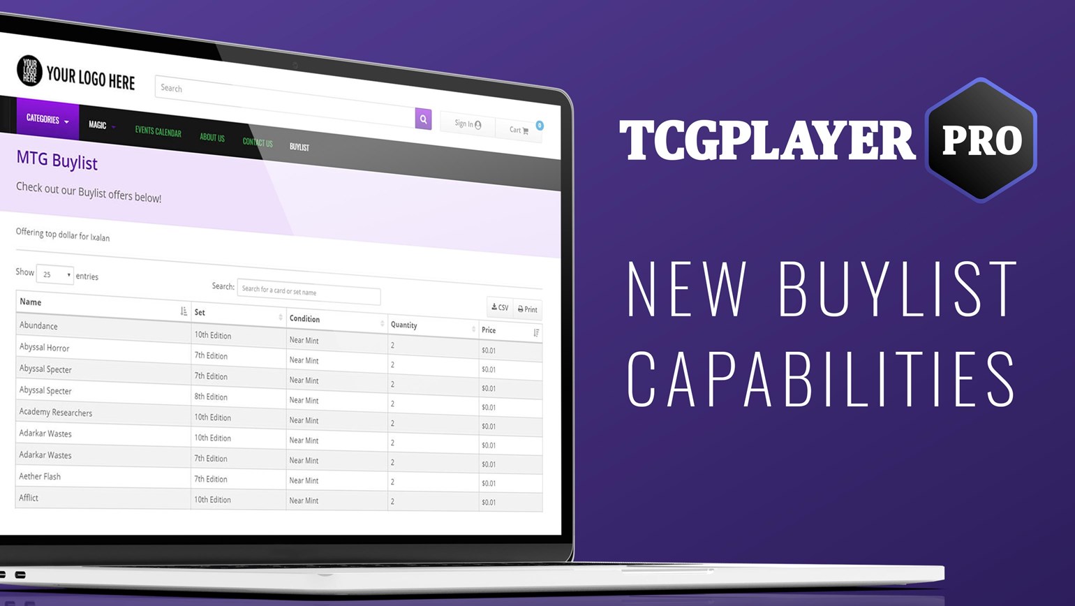 New for Pro: Add Your Buylist to Showcase, Website and the TCGplayer Marketplace