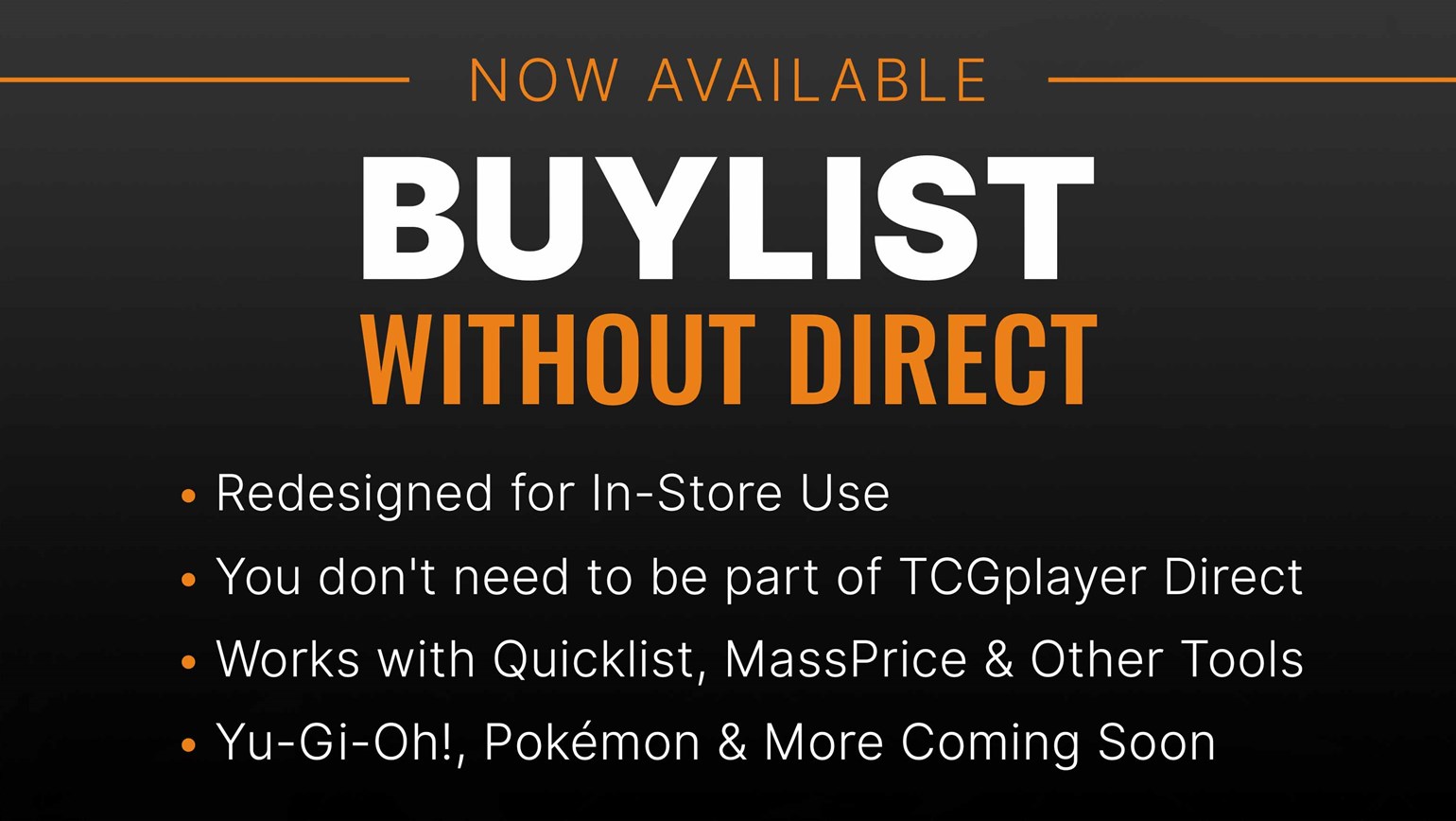 Buylist Without Direct Available for All Pro Sellers to Restock Inventory & Grow Profits