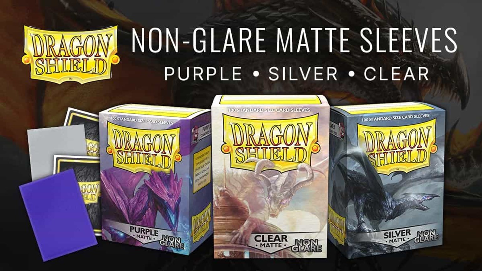 Dragon Shield Non-Glare Matte Purple, Silver and Clear Sleeves Added to TCGplayer Catalog