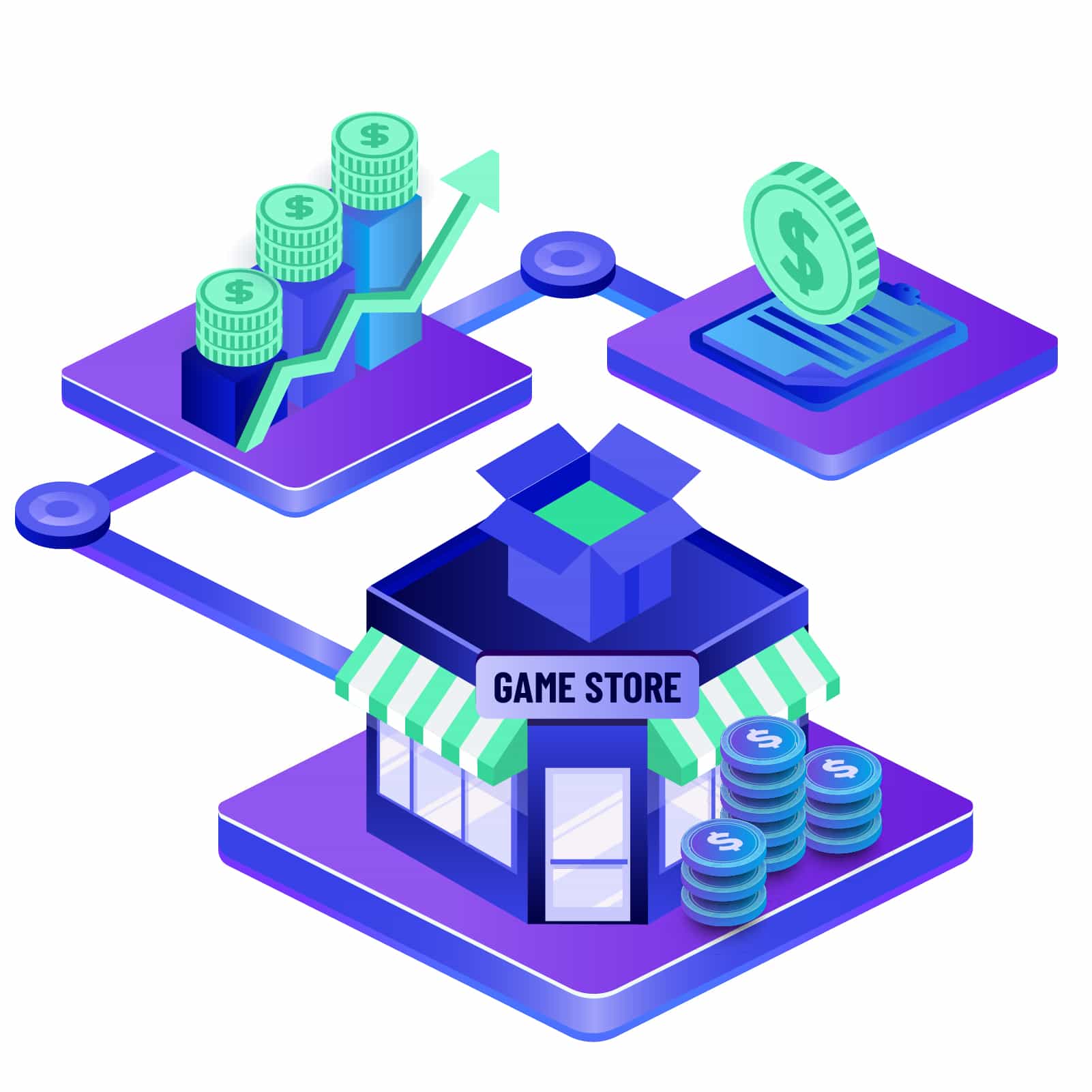 Game Store Sales Illustration