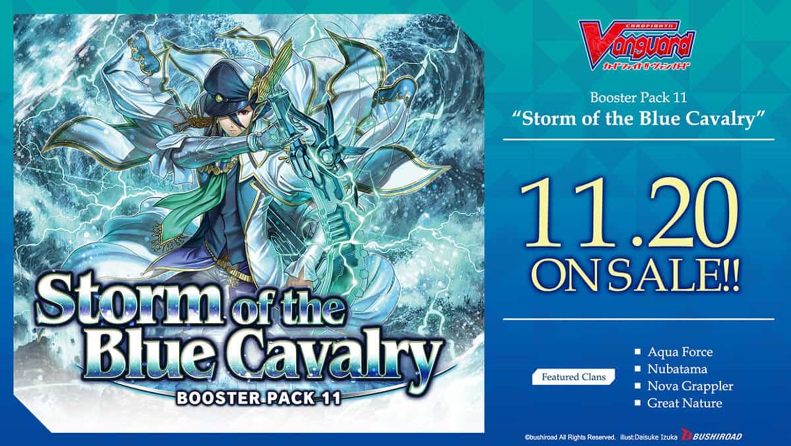 New English Edition Cardfight!! Vanguard Booster Pack Vol. 11: Storm of the Blue Cavalry is Coming to Stores on November 20th!