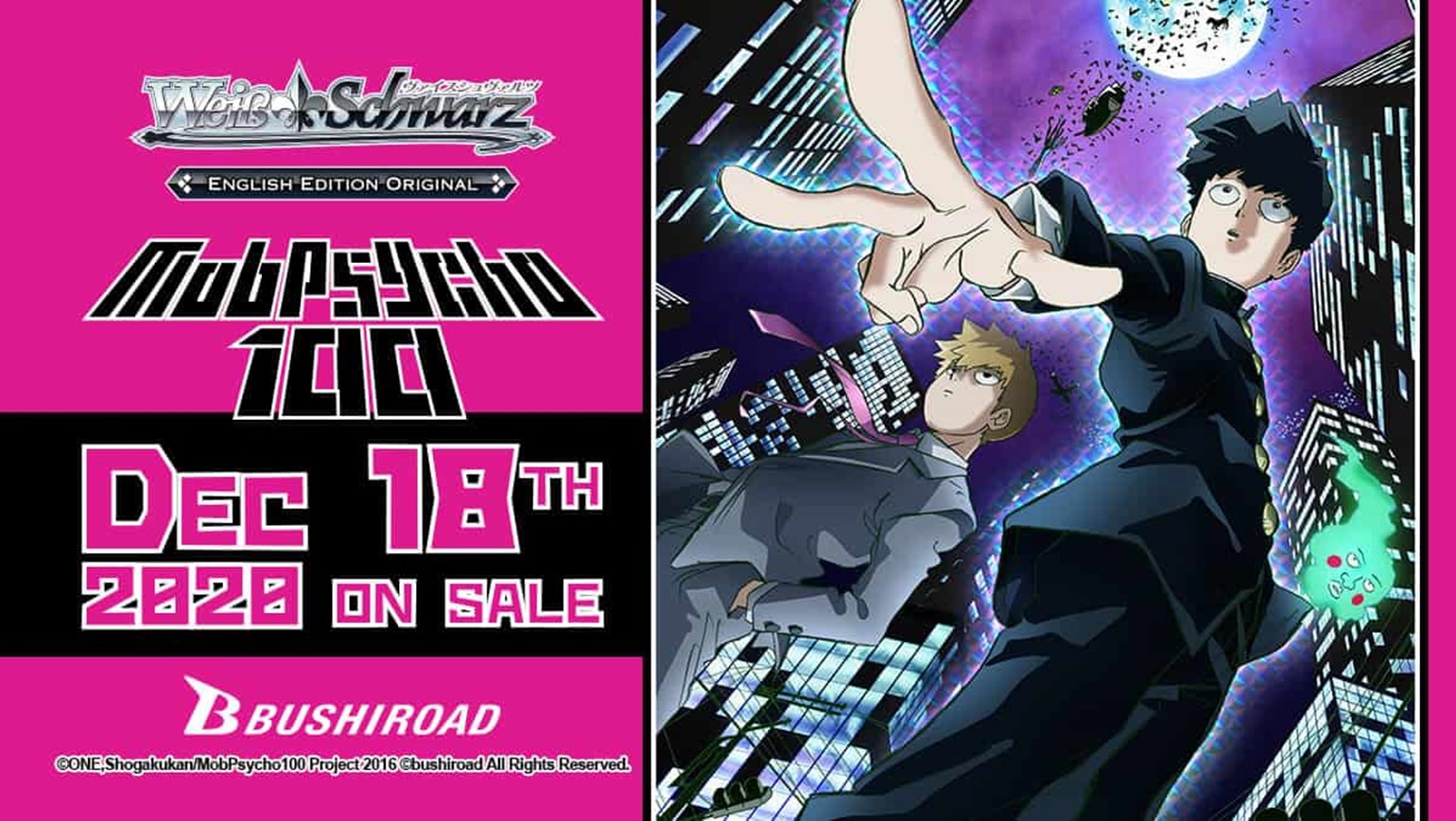 Weiss Schwarz: Mob Psycho 100 Hits Your FLGS Shelves December 18th!